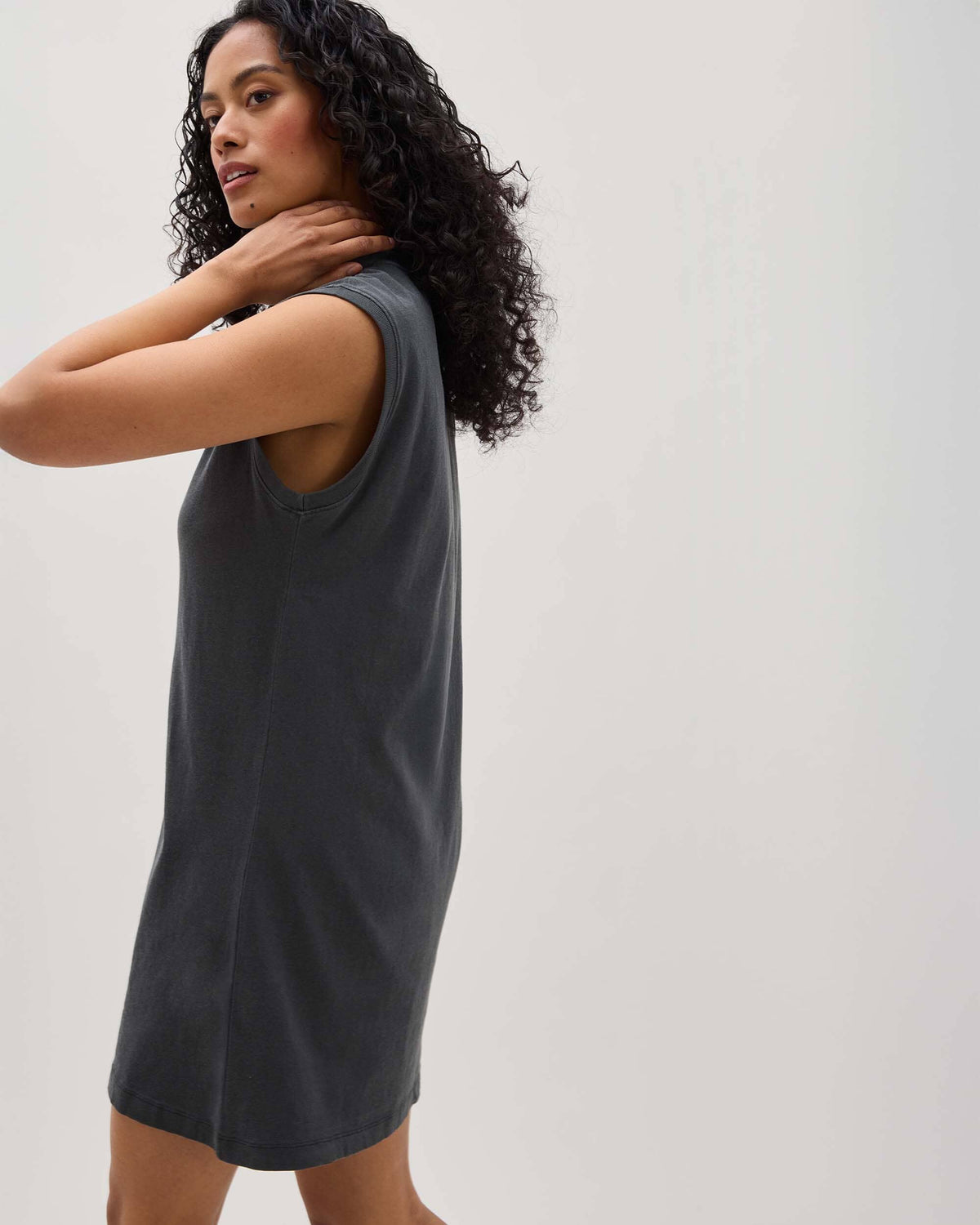 Womens Relaxed Muscle Dress - Pigment Dye Jersey - Stretch Limo