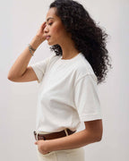 Womens Relaxed Everyday Tee - Pigment Dye Jersey - Bone