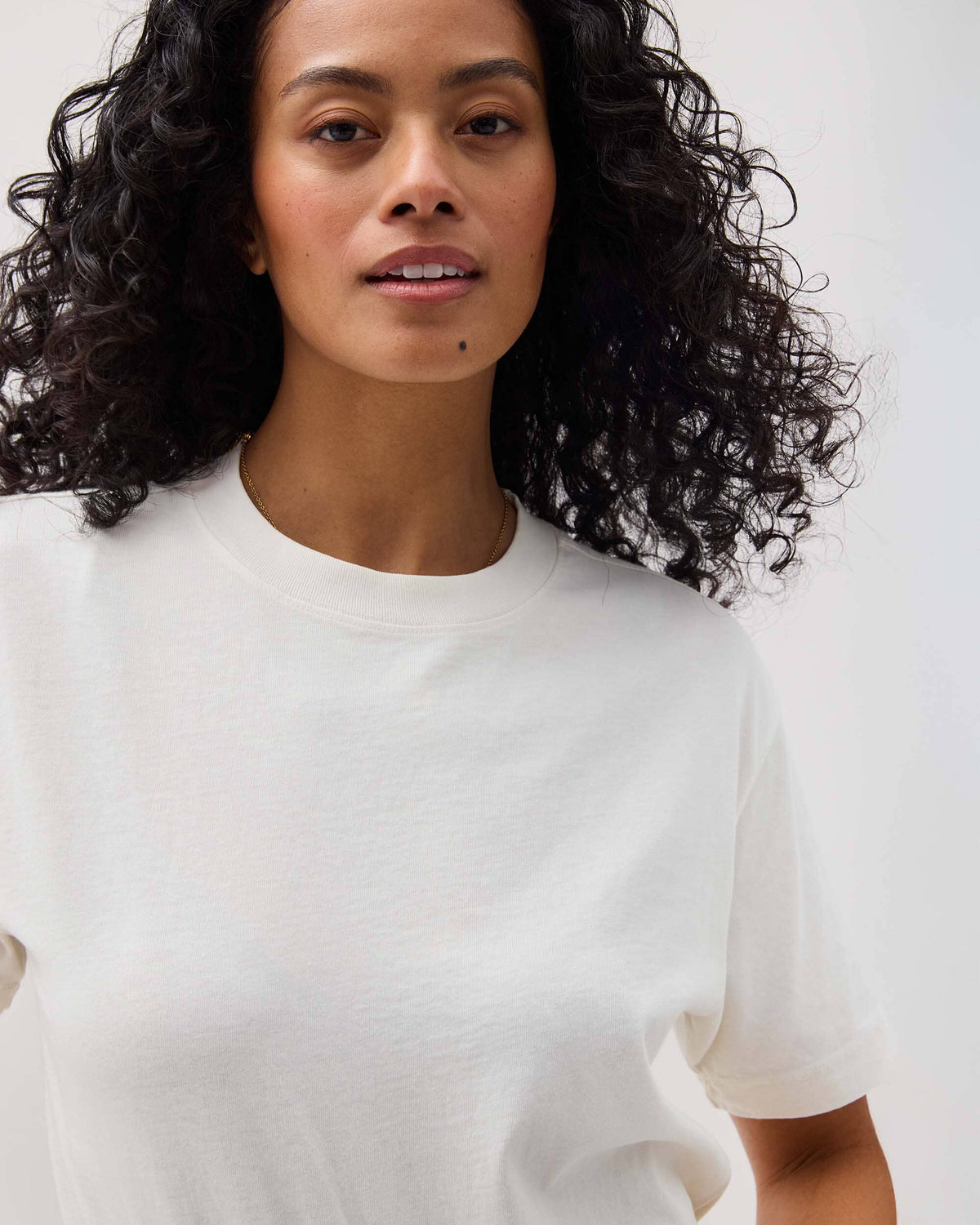 Womens Relaxed Everyday Tee - Pigment Dye Jersey - Bone