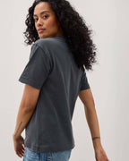 Womens Relaxed Everyday Tee - Pigment Dye Jersey - Stretch Limo