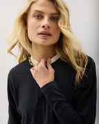 Womens Vintage Jersey Long Sleeve Tee - Recycled Cotton Jersey - Black