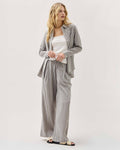 Womens Palermo Pant - Poly Seer Sucker Stripe - Black Stripe