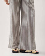 Womens Palermo Pant - Poly Seer Sucker Stripe - Black Stripe
