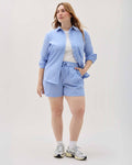Womens Palermo Short - Poly Seer Sucker Stripe - Blue Stripe