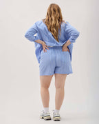 Womens Palermo Short - Poly Seer Sucker Stripe - Blue Stripe