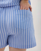 Womens Palermo Short - Poly Seer Sucker Stripe - Blue Stripe