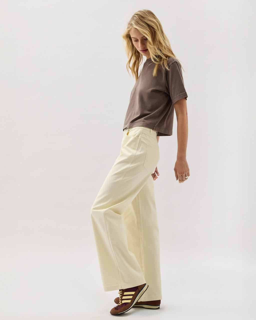 Womens Tracy Twill Pant - Stretch Cotton Twill - Bone