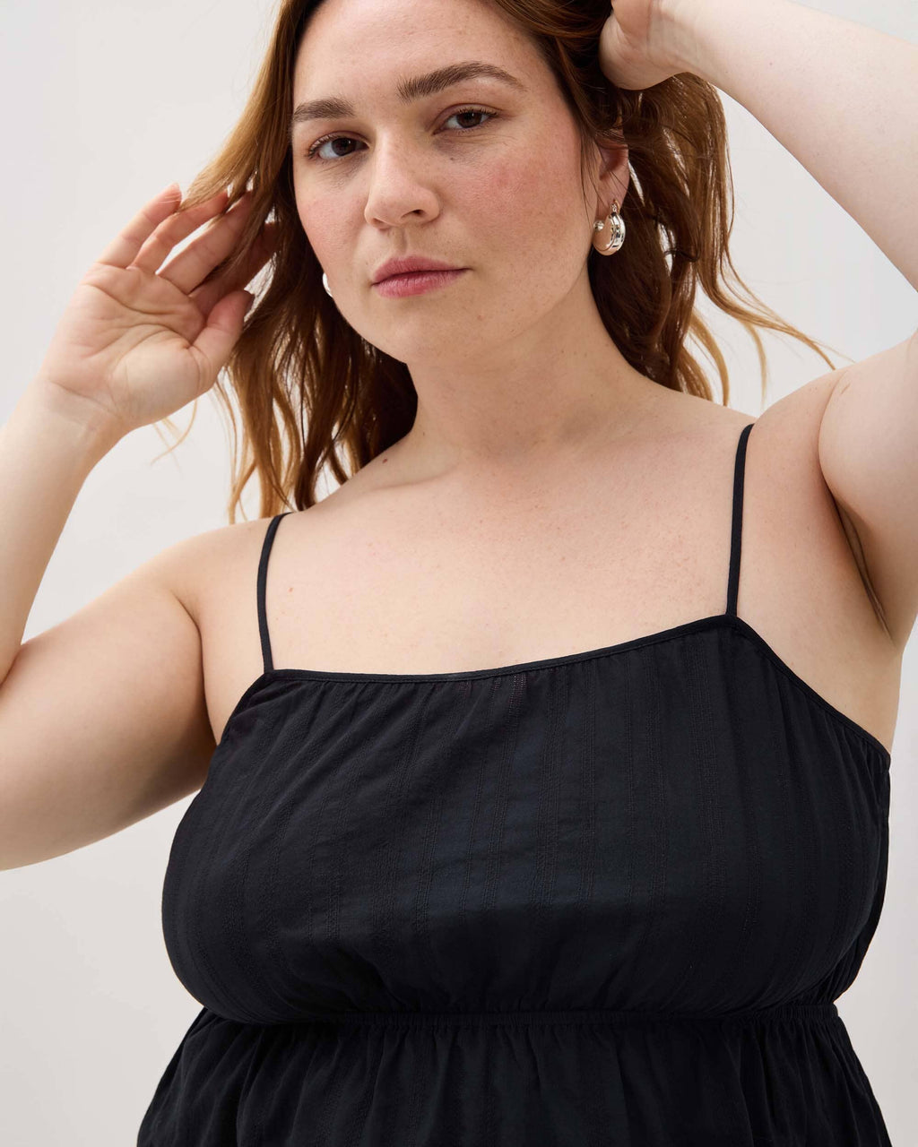 Womens Isabella Tank - Cotton Dobby - Black