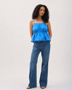 Womens Isabella Tank - Cotton Dobby - Pop Blue