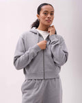 Womens Recycled Fleece Zip Hoodie - Recycled Fleece - Heather Grey