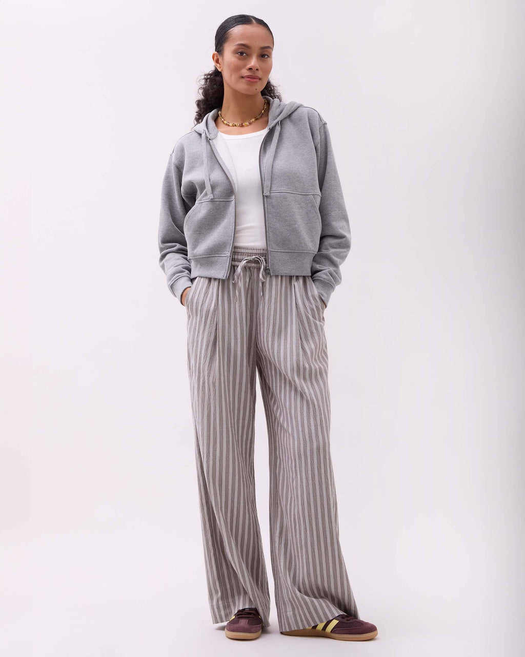 Womens Recycled Fleece Zip Hoodie - Recycled Fleece - Heather Grey