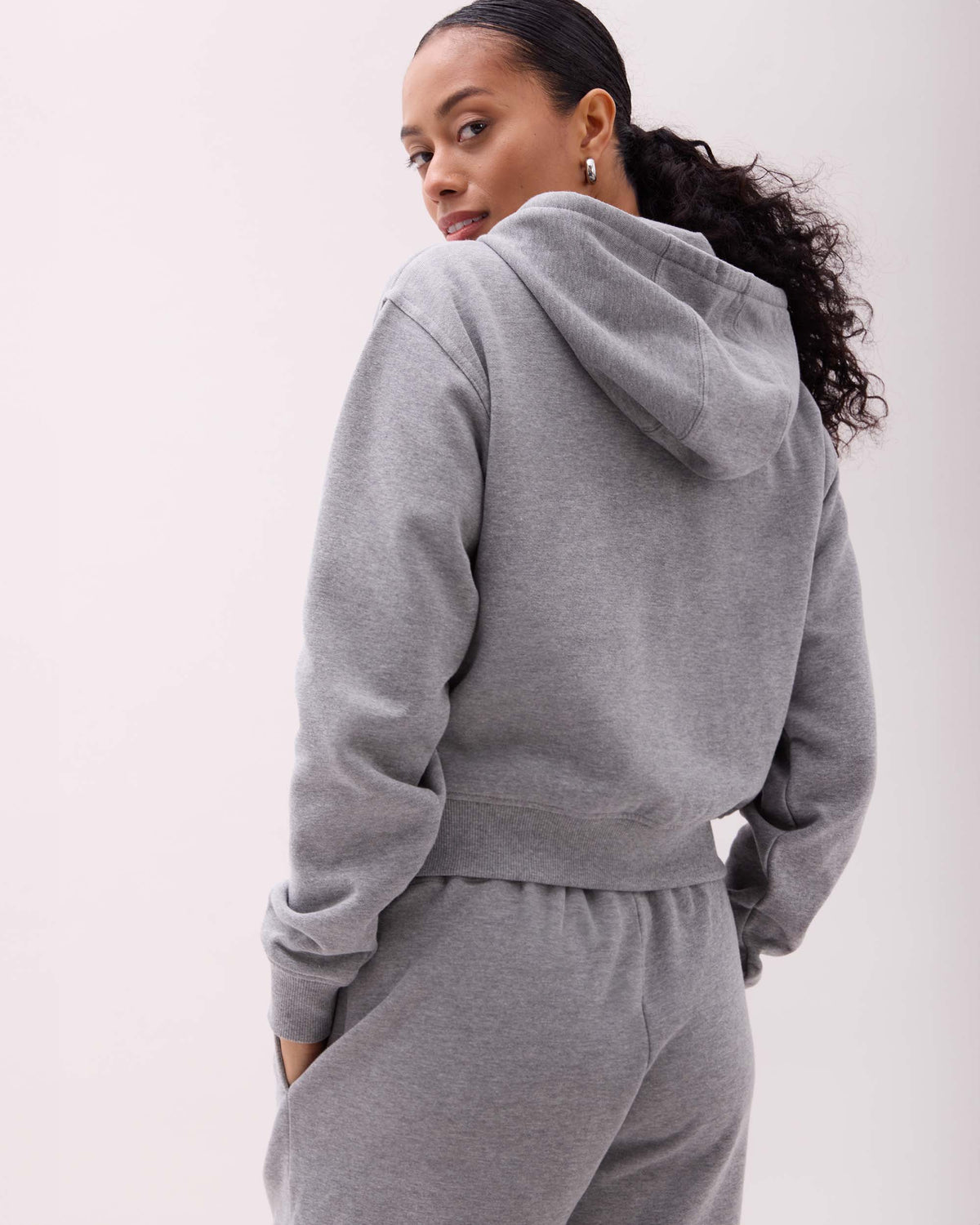 Womens Recycled Fleece Zip Hoodie - Recycled Fleece - Heather Grey