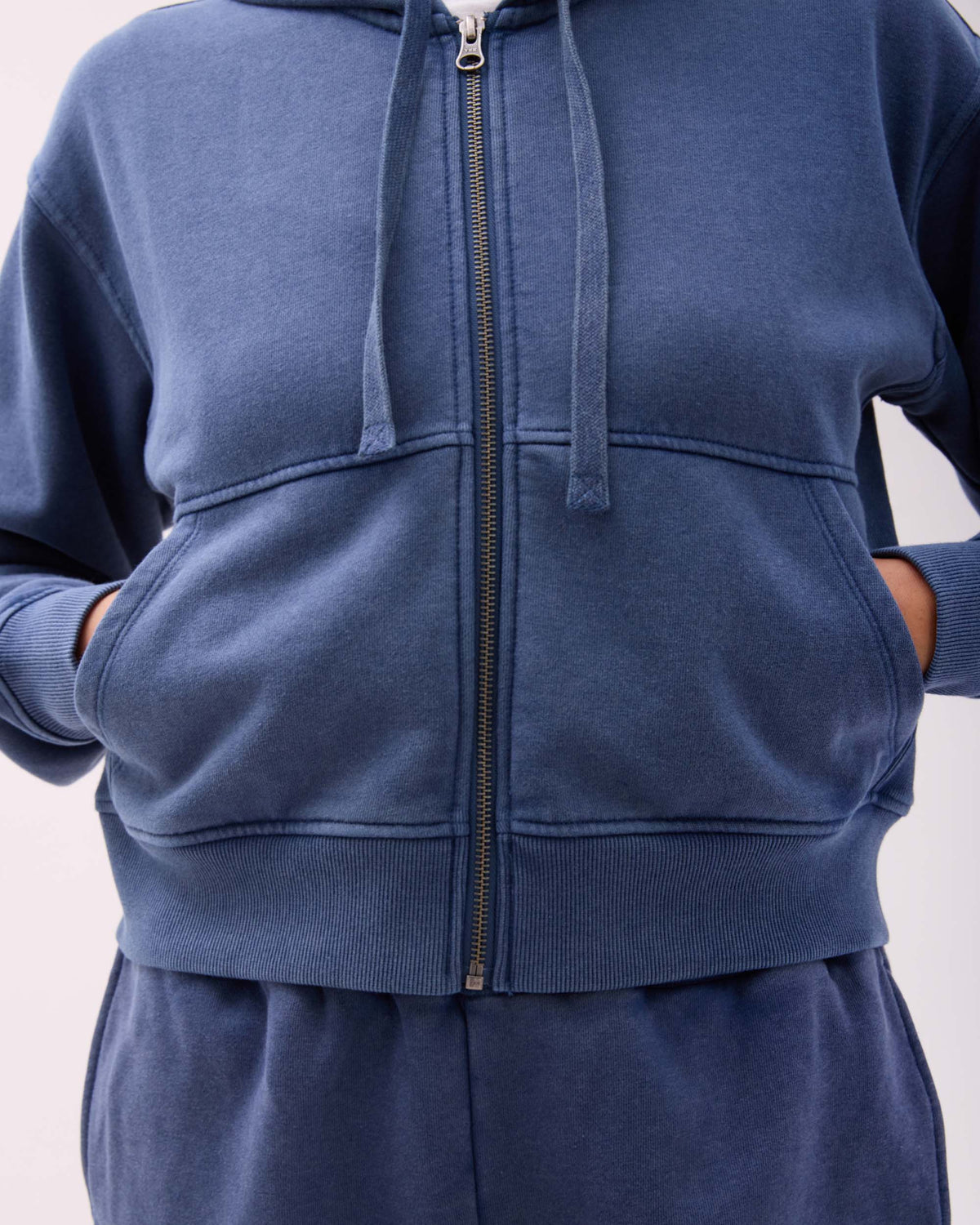 Womens Recycled Fleece Zip Hoodie - Recycled Fleece - Mineral Moonlit Ocean