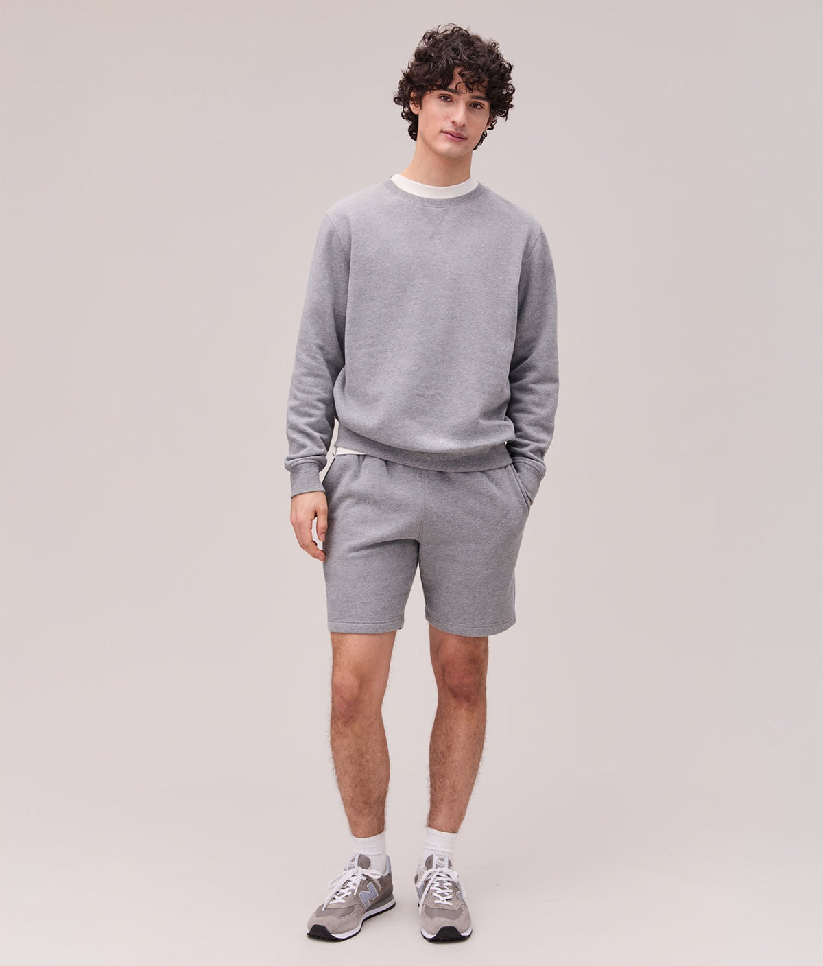 Mens Recycled Fleece Sweatshort - Recycled Fleece - Heather Grey