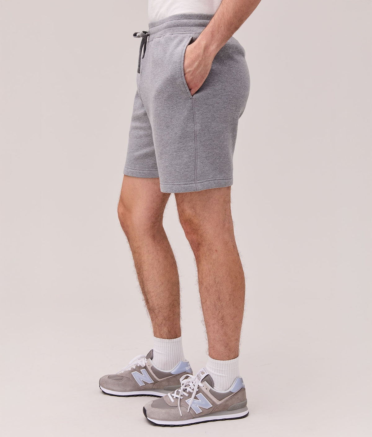 Mens Recycled Fleece Sweatshort - Recycled Fleece - Heather Grey