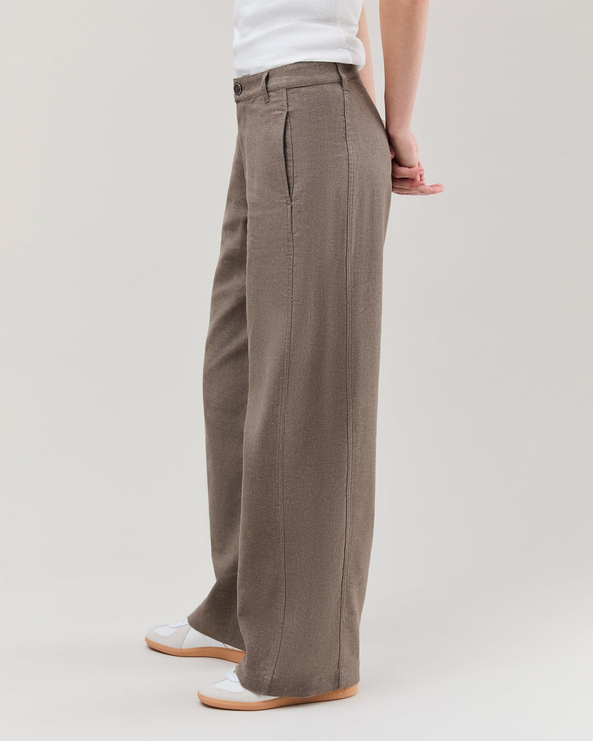 Womens Roma Work Pant - Cotton Linen Twill - Porcini
