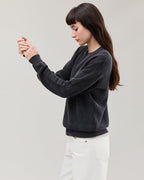 Womens Dune Sweater - Cotton Sweater Knit - Black