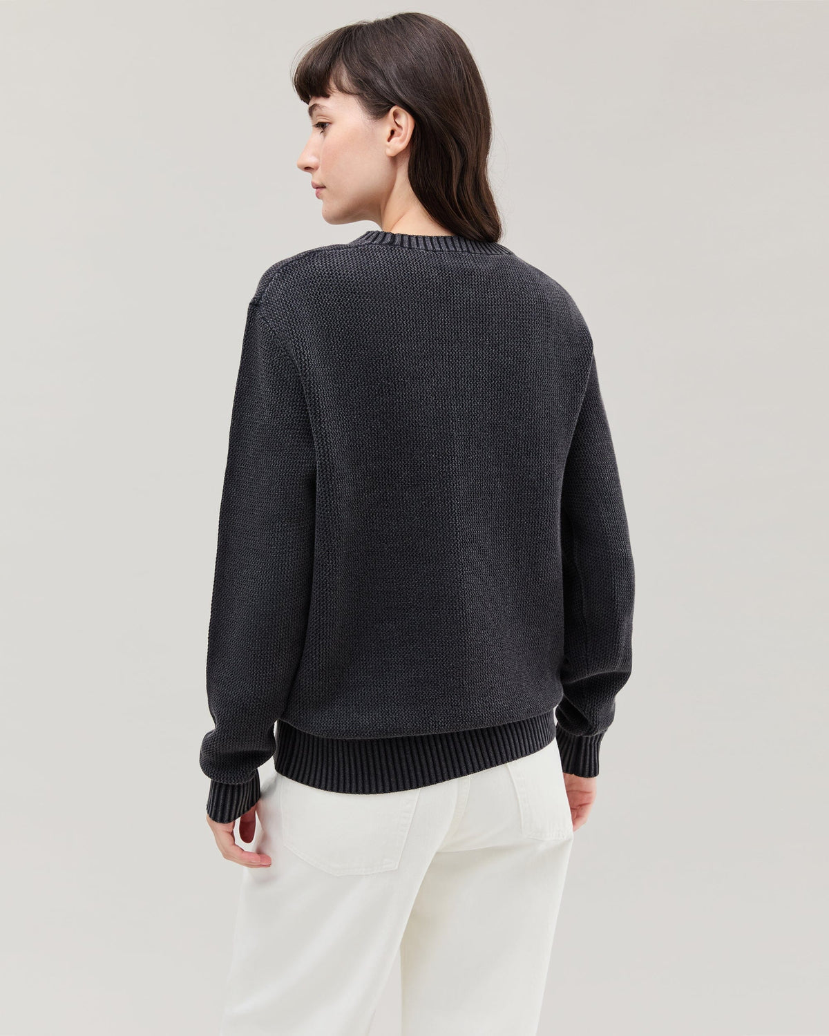 Womens Dune Sweater - Cotton Sweater Knit - Black