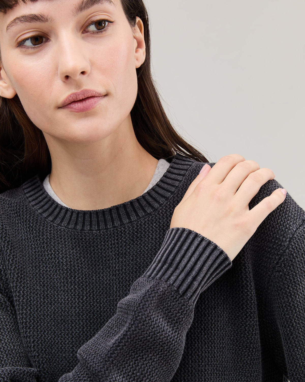 Womens Dune Sweater - Cotton Sweater Knit - Black