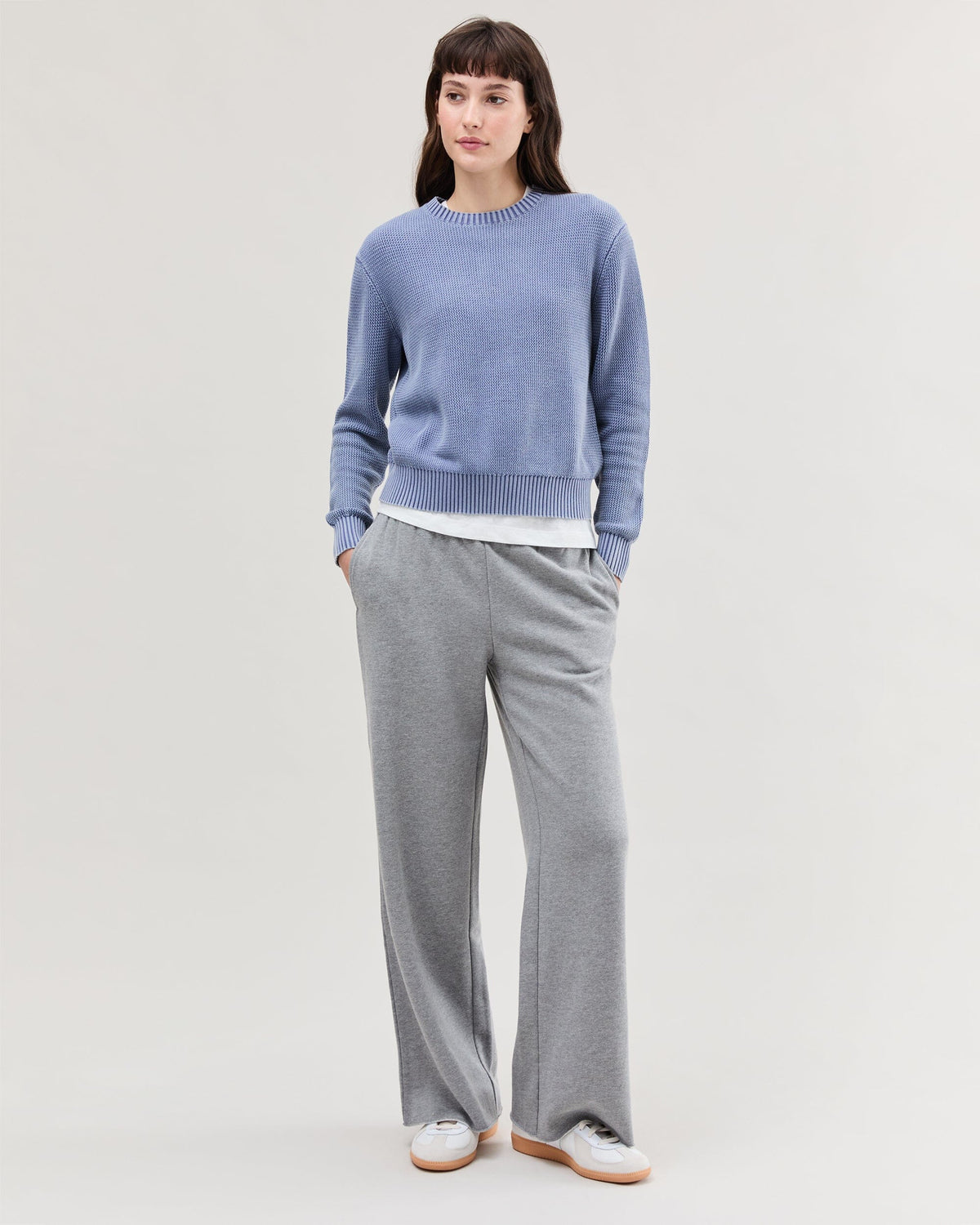 Womens Dune Sweater - Cotton Sweater Knit - Vintage Indigo