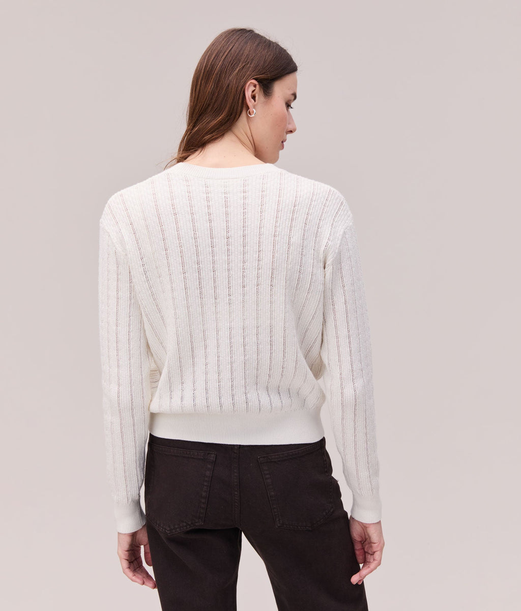 Womens Canyon Sweater - Cotton Sweater Knit - Coconut Milk