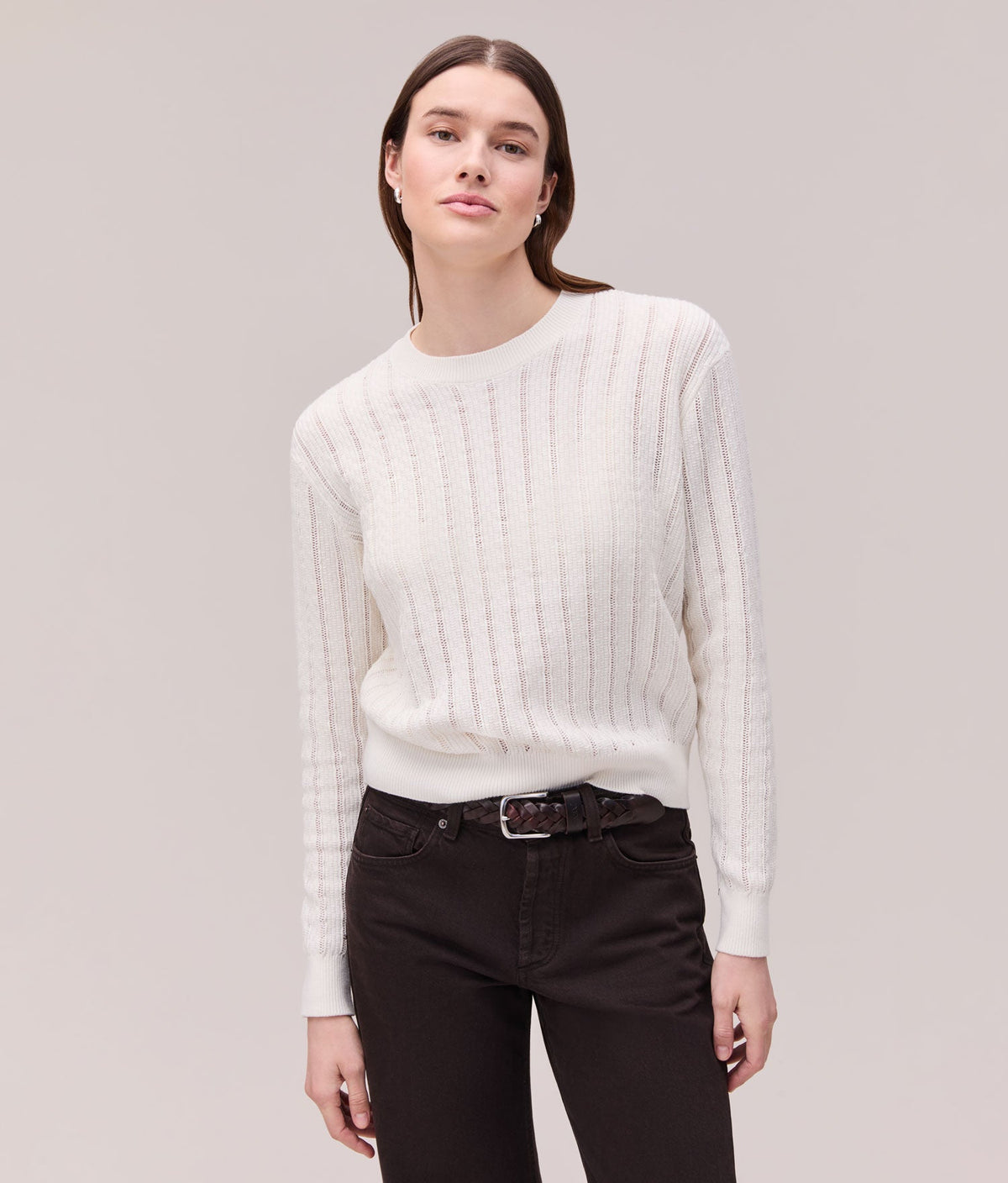Womens Canyon Sweater - Cotton Sweater Knit - Coconut Milk