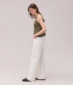 Womens Organic Cotton Knit Tank - Cotton Sweater Knit - Olive Grey
