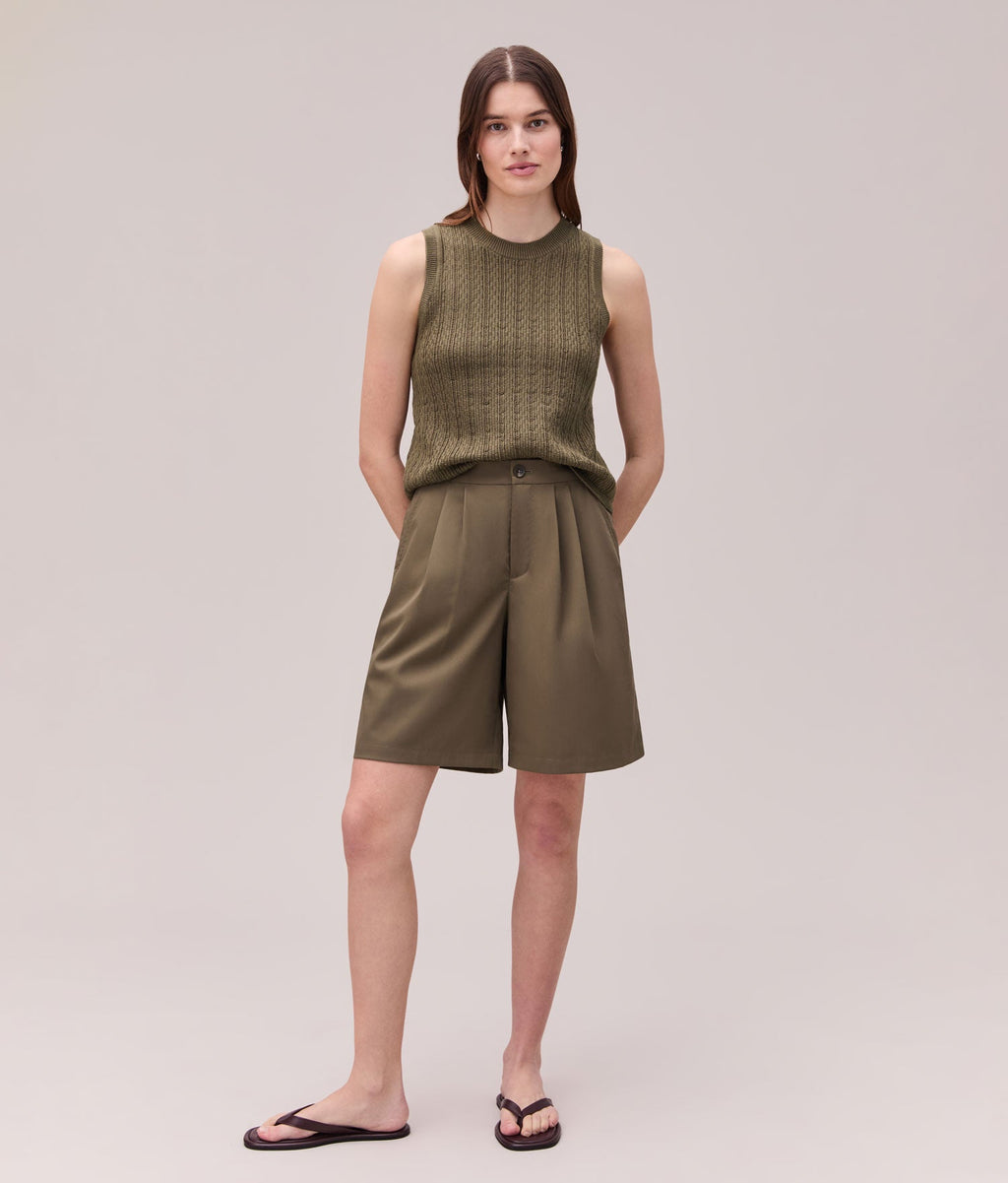 Womens Sophia Resort Short - Modal Blend Woven - Olive Grey