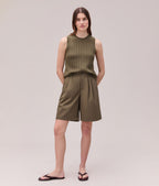 Womens Sophia Resort Short - Modal Blend Woven - Olive Grey