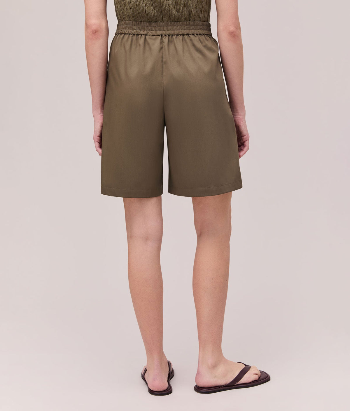 Womens Sophia Resort Short - Modal Blend Woven - Olive Grey