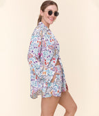 The Coastal Button Up - Lightweight Rayon - Botanical Floral