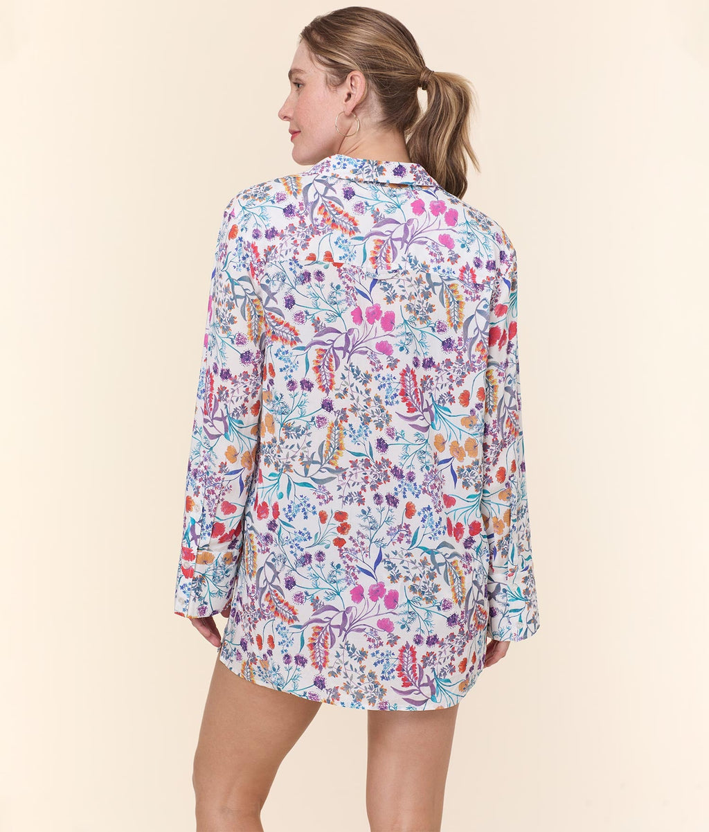 The Coastal Button Up - Lightweight Rayon - Botanical Floral