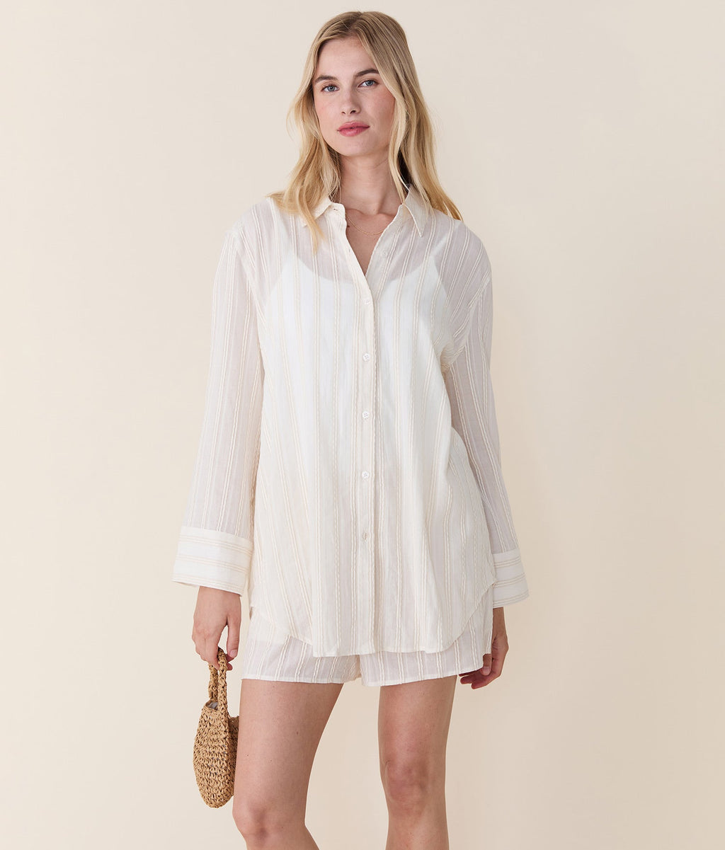 The Harbor Button Up - Ribbon Stripe - Antique