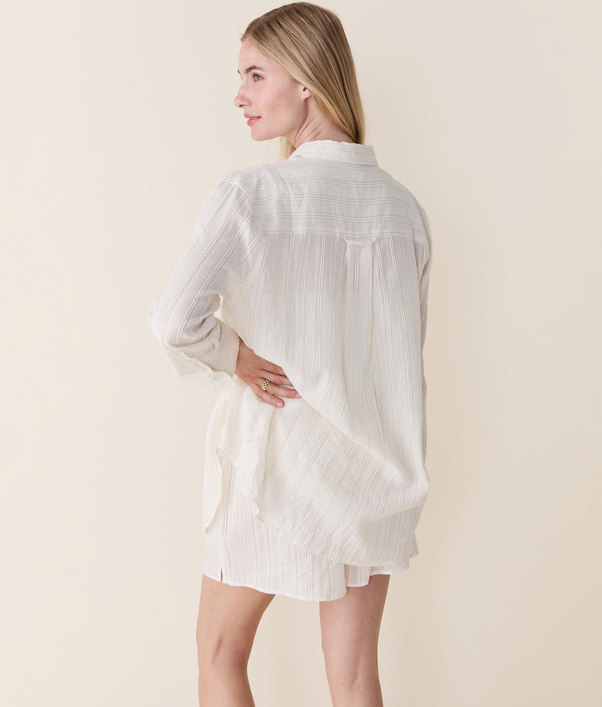 The Harbor Button Up - Ribbon Stripe - Antique