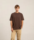 Mens Relaxed Short Sleeve Tee - Reactive Dye Jersey - Coffee Bean