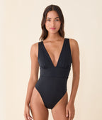 The Mykonos One Piece - Flat - Black - Classic - Cheeky