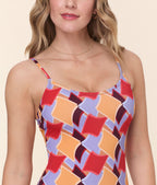 The Amalfi One Piece - Eco Nylon - Mod Geo - Long Torso