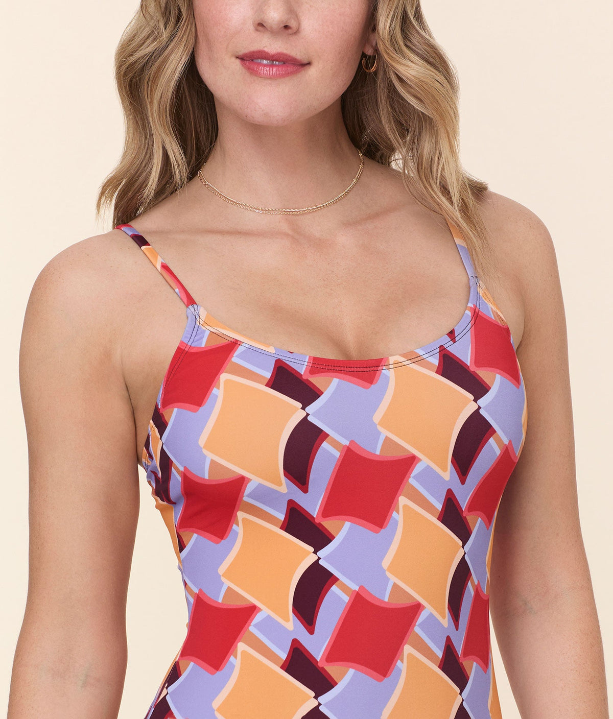 The Amalfi One Piece - Eco Nylon - Mod Geo - Long Torso