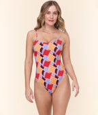 The Amalfi One Piece - Eco Nylon - Mod Geo - Long Torso