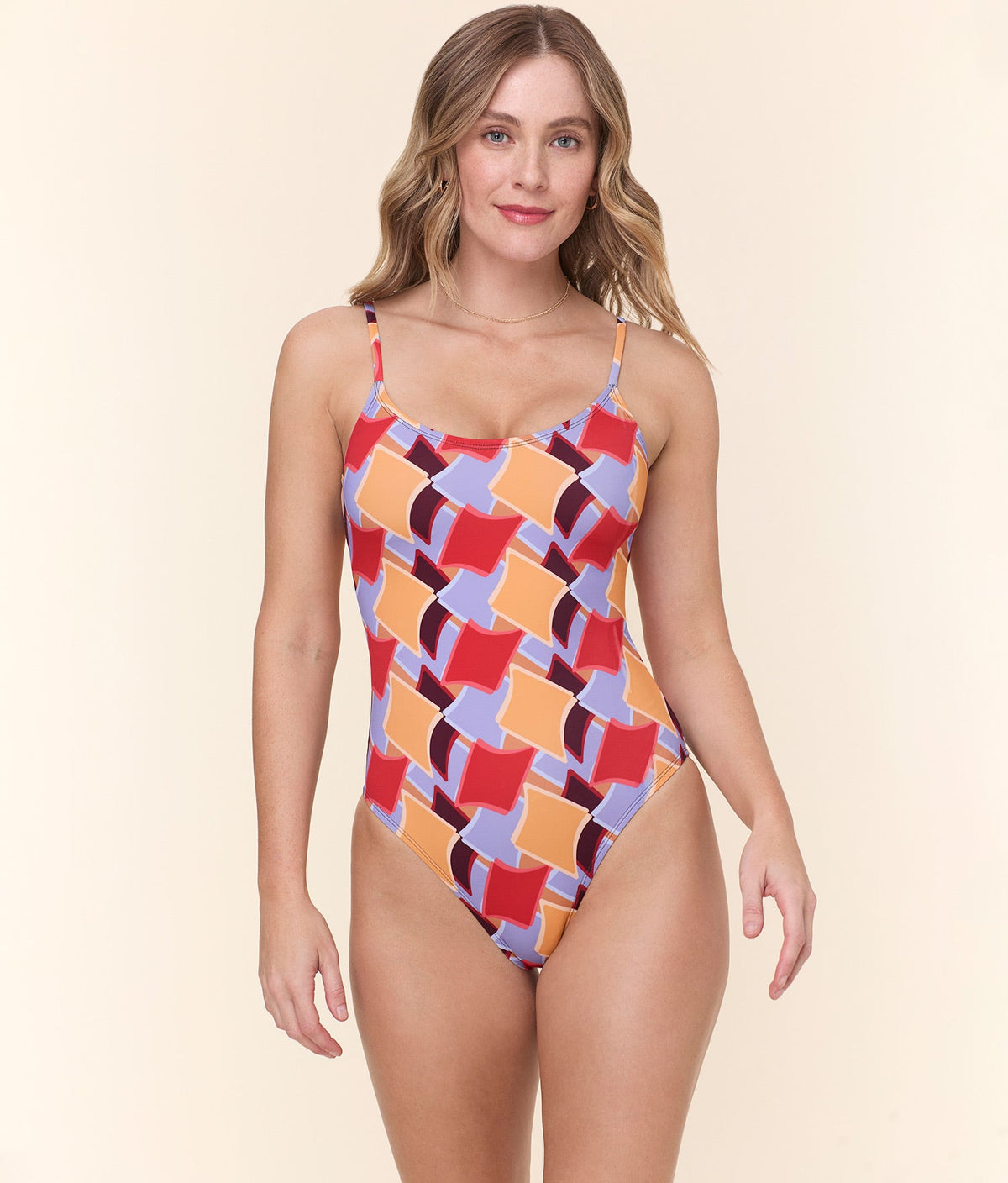 The Amalfi One Piece - Eco Nylon - Mod Geo - Long Torso