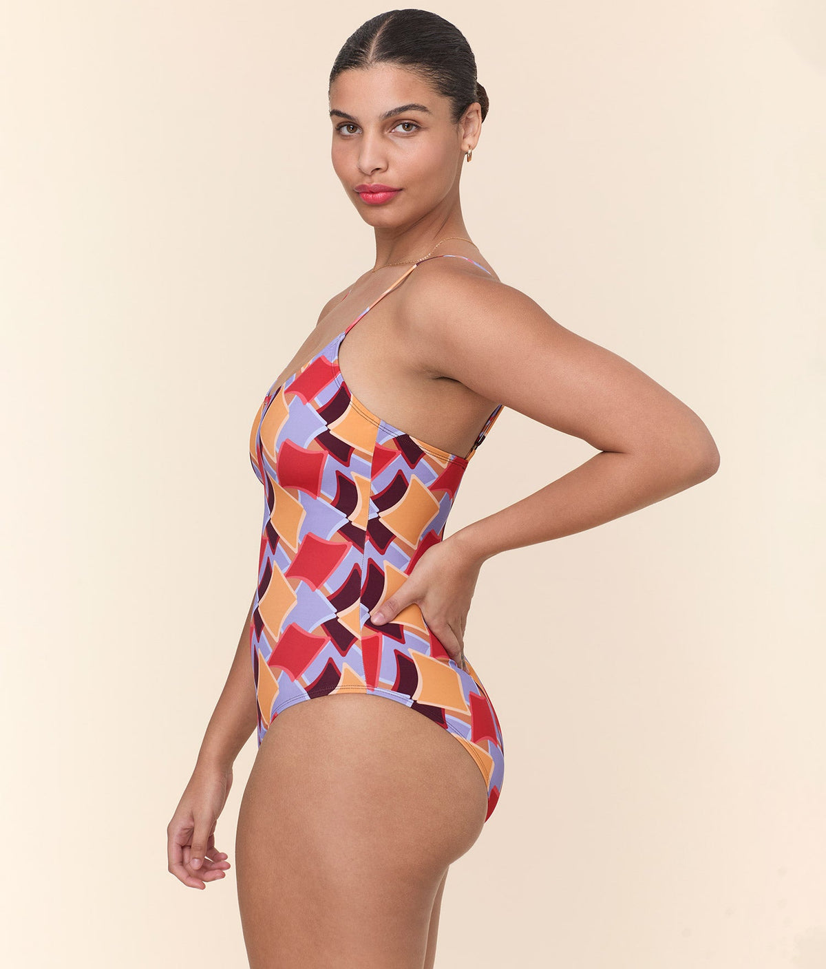 The Amalfi One Piece - Eco Nylon - Mod Geo - Long Torso
