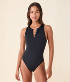 The Malibu One Piece - Eco Nylon - Black - Long Torso