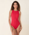 The Malibu One Piece - Eco Nylon - Cherry Red - Long Torso