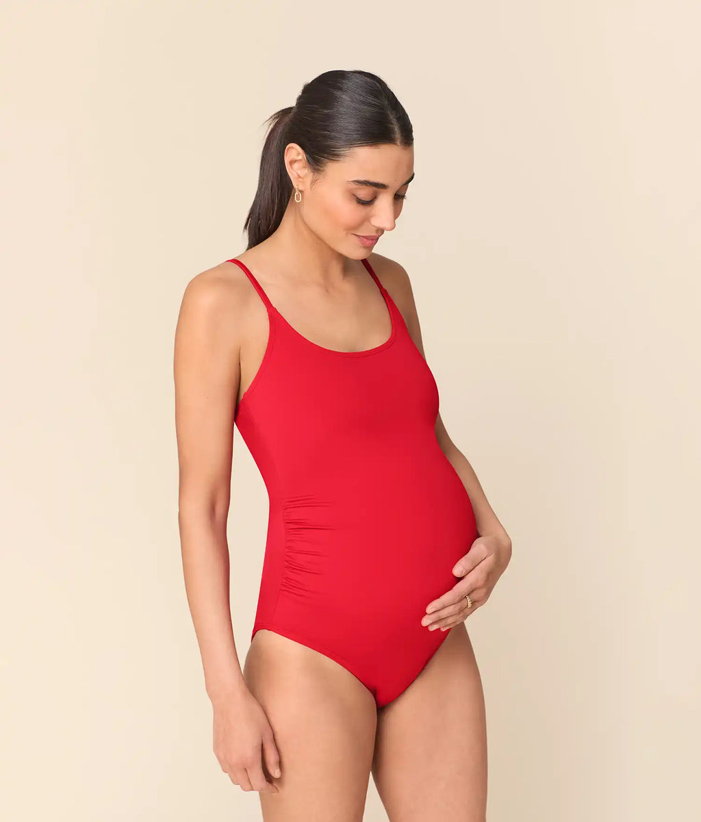 The Amalfi Maternity One Piece - Eco Nylon - Cherry Red - Classic
