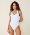 The Tulum One Piece - Eco Ribbed - White - Long Torso