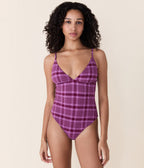 The Lanikai One Piece - Plaid - Crocus Plaid - Long Torso