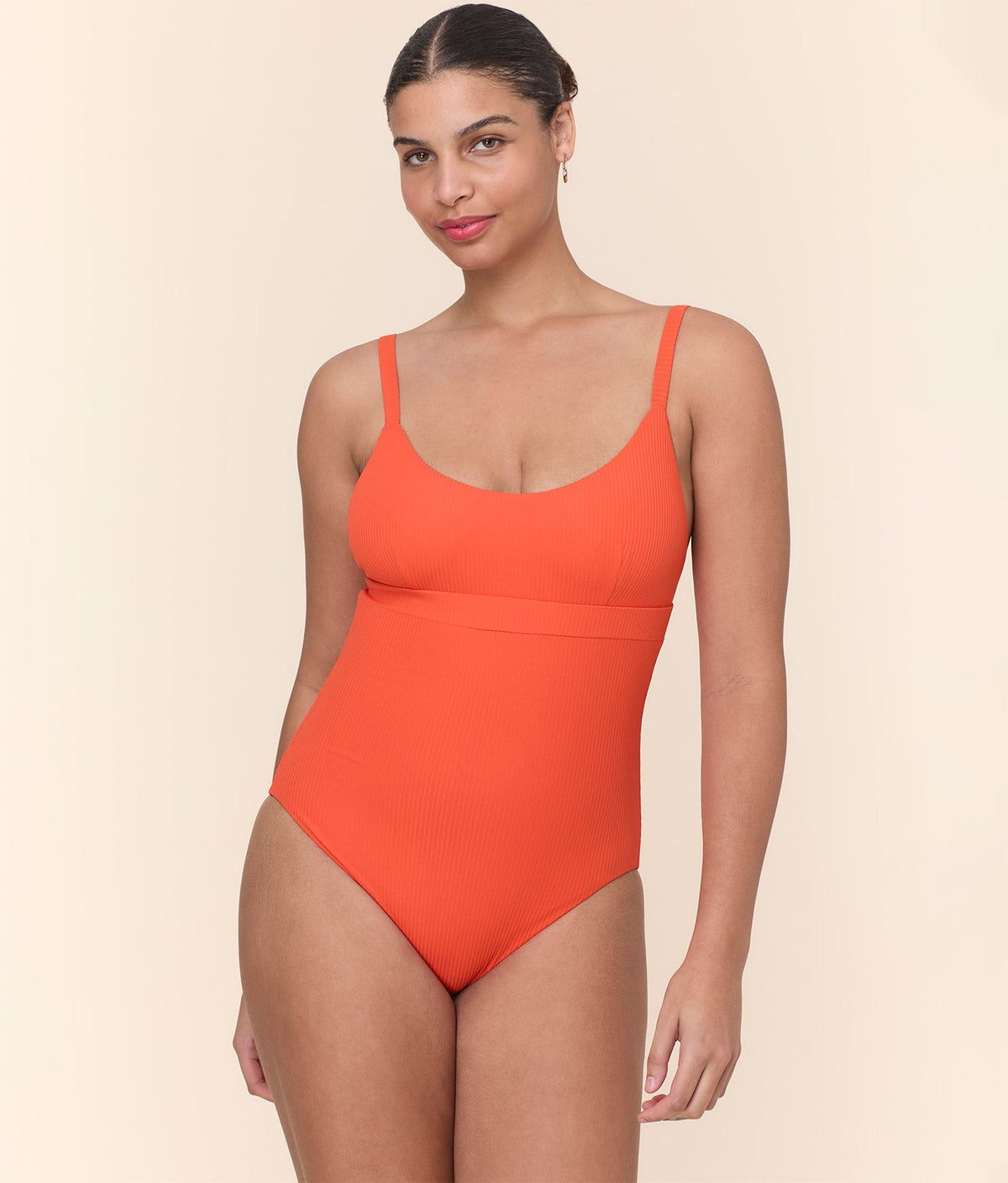 The Honolulu One Piece - Eco Ribbed - Vermillion - Long Torso