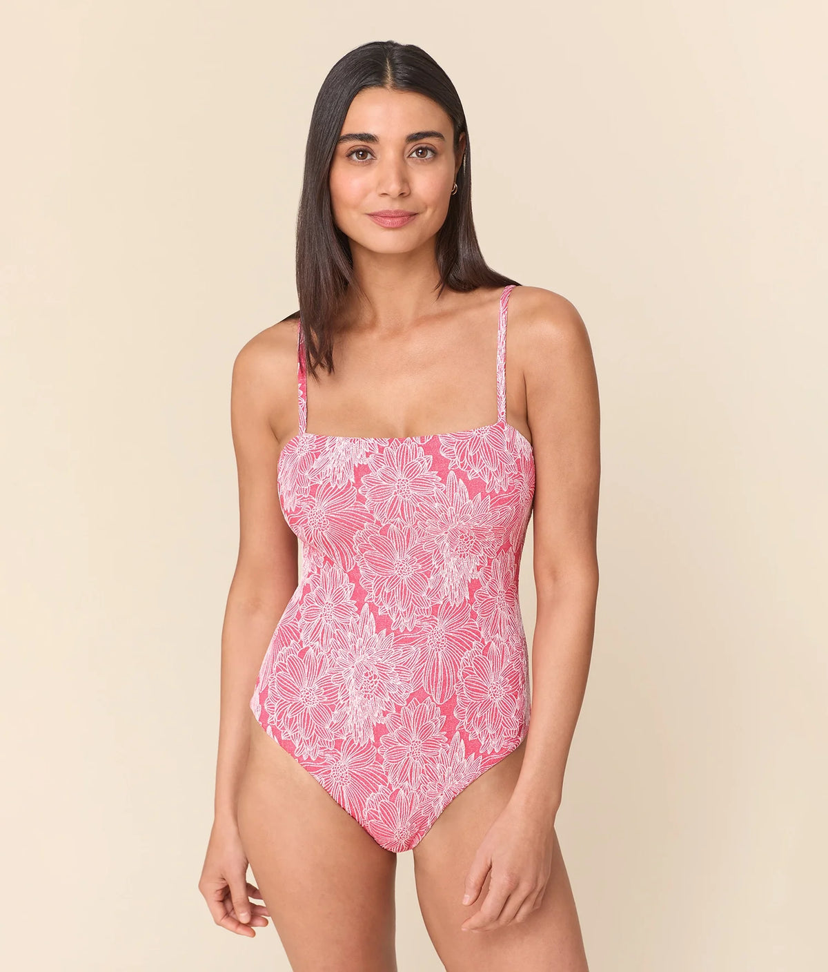 The Mersea One Piece - Garden Jacquard - Peachy - Classic