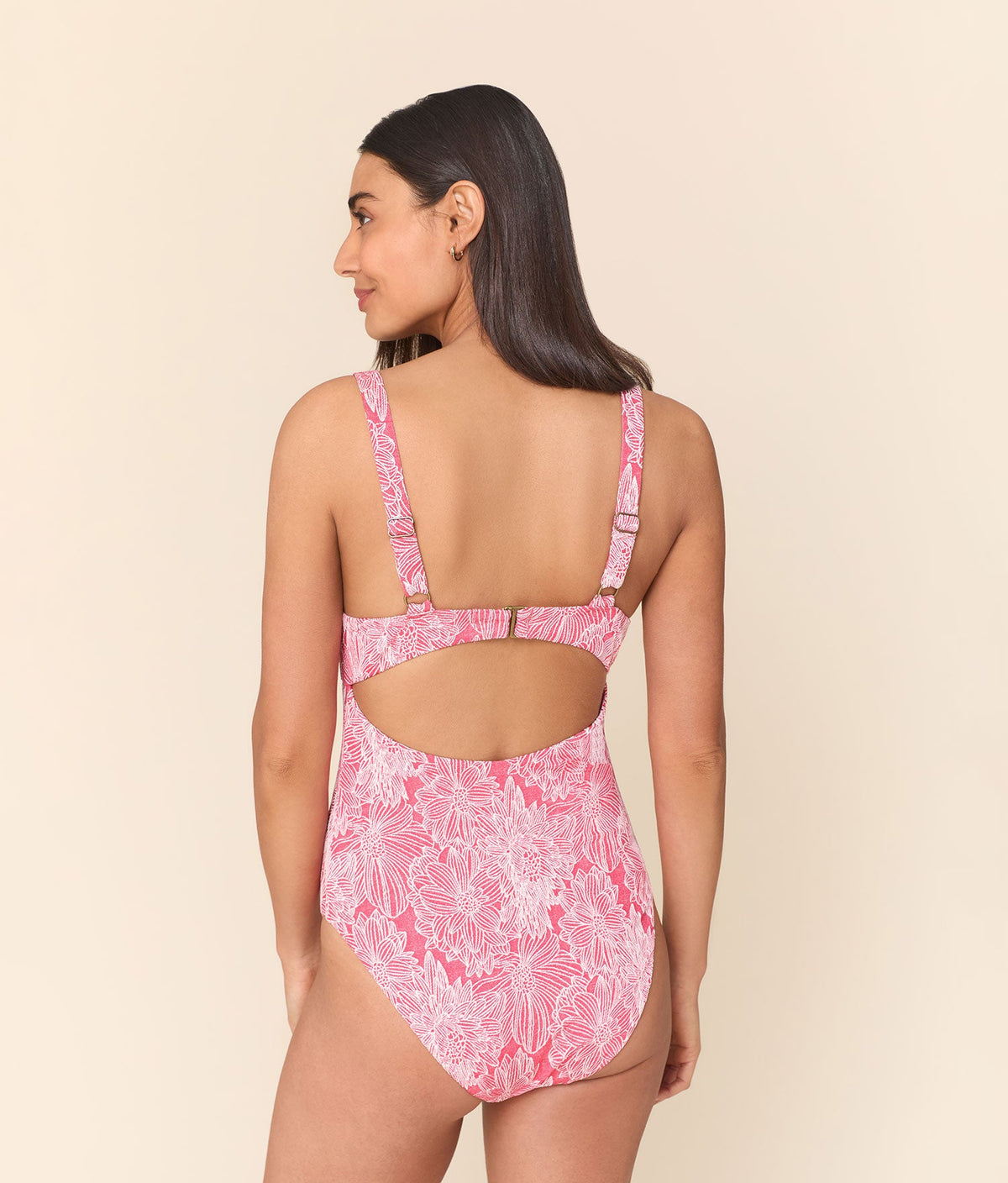The Dorset One Piece - Garden Jacquard - Peachy - Long Torso