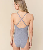 The Palermo One Piece - Micro Gingham - Juniper - Long Torso